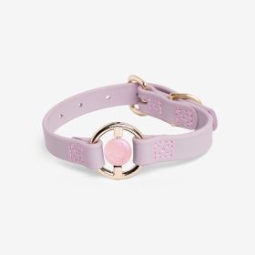 Luxury Spill-Proof Dog Collar Embedded with Healing Crystal - Lilac Haze - Small