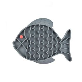 Silicone Lick Mat For Pet Dogs Slow Food Plate Rice Bowl For Small Medium Dog Anti Gulping Choking Feeder Puppy Treat Dispenser - Gray