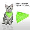 Adjustable Bandana Leather Pet Collar Triangle Scarf - Green - S