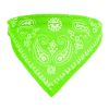 Adjustable Bandana Leather Pet Collar Triangle Scarf - Green - S