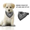 Adjustable Bandana Leather Pet Collar Triangle Scarf - Black - L