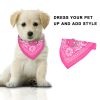 Adjustable Bandana Leather Pet Collar Triangle Scarf - Pink - M