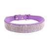 Dog Collar Crystal Glitter Rhinestone Pet Collars Zinc Alloy Buckle Collar For Small Medium Dogs Cats Chihuahua Pug Dog Collar - Purple - M