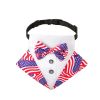 wedding suit dog collar pet saliva towel dog wedding triangle scarf - Independence Day triangular scarf collar suit - M