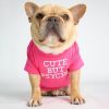 dog clothes starling English short bulldog pet clothing round collar T-shirt Teddy than panda dog clothing - Pink - M