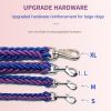 Eight-strand nylon braided dog collar leash dog chain impact blasting chain pet leash - blue - XL