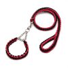 Eight-strand nylon braided dog collar leash dog chain impact blasting chain pet leash - Red and black - XL