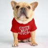 dog clothes starling English short bulldog pet clothing round collar T-shirt Teddy than panda dog clothing - red - XL