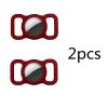 2pcs Pet Silicone Protective Case Dog Cat Collar Loop For Apple Airtags Cover For Air Tags Locator Tracker Anti-lost Device New - wine red 2pcs