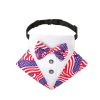 wedding suit dog collar pet saliva towel dog wedding triangle scarf - Independence Day triangular scarf collar suit - L