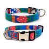 Dog Print Adjustable Collar; suitable For Large & Small Dogs - Dark Green - M