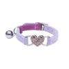 Pet Collar Adjustable Soft Collar With Bell For Dogs Kitten Cats - Dark Violet - one-size