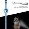 Reflective AirTag Dog Collar;  Padded Apple Air Tag Dog Collar;  Heavy Duty Dog Collar - Black