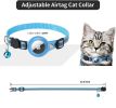 Reflective AirTag Dog Collar;  Padded Apple Air Tag Dog Collar;  Heavy Duty Dog Collar - Blue