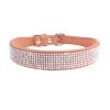 Dog Collar Crystal Glitter Rhinestone Pet Collars Zinc Alloy Buckle Collar For Small Medium Dogs Cats Chihuahua Pug Dog Collar - Brown - XS