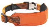 Pet Life 'Geo-prene' 2-in-1 Shock Absorbing Neoprene Padded Reflective Dog Leash and Collar - Orange - Small