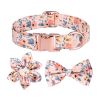 1pc Adjustable Soft Dog Collar With Print Flower Multicolor Cute Patterns - Matcha Color - S