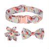 1pc Adjustable Soft Dog Collar With Print Flower Multicolor Cute Patterns - Dodge Blue - S