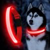 Solar And USB Rechargeable Light Up Pet Collar Waterproof LED Dog & Cat Collars For Night Walking - White - S