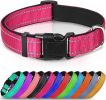 Reflective Dog Collar; Soft Neoprene Padded Breathable Nylon Pet Collar Adjustable for Medium Dogs - Hotpink - Large (Pack of 1)