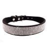 Dog Collar Crystal Glitter Rhinestone Pet Collars Zinc Alloy Buckle Collar For Small Medium Dogs Cats Chihuahua Pug Dog Collar - Black - L