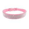 Dog Collar Crystal Glitter Rhinestone Pet Collars Zinc Alloy Buckle Collar For Small Medium Dogs Cats Chihuahua Pug Dog Collar - Pink - M