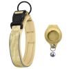 Cross-border new dog collar airtag locator anti-lost pet collar; Pet Collar with AirTag Case Holder - Camouflage yellow collar set - Size S: 2.5 * 30-