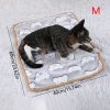 Warming Pet Pad Cartoon Paw Print Cat Warm Bed Plush Sleeping Pad For Small Puppy Dogs Kitten - M