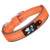 Pet dog collar; diving cloth reflective nylon collar; medium and large dog collar - Color ribbon: orange - L 2.5*(48-58)CM