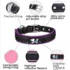 Pet dog collar; diving cloth reflective nylon collar; medium and large dog collar - Black ribbon: pink - M 2.5*(38-48)CM