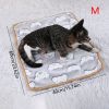 Warming Pet Pad Cartoon Paw Print Cat Warm Bed Plush Sleeping Pad For Small Puppy Dogs Kitten - S