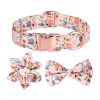 1pc Adjustable Soft Dog Collar With Print Flower Multicolor Cute Patterns - Matcha Color - L