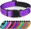 Reflective Dog Collar; Soft Neoprene Padded Breathable Nylon Pet Collar Adjustable for Medium Dogs - Purple - X-Large (Pack of 1)