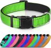 Reflective Dog Collar; Soft Neoprene Padded Breathable Nylon Pet Collar Adjustable for Medium Dogs - Green - X-Large (Pack of 1)