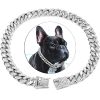 Dog Chain Crystal Artificial Diamondoid Dog Collar Walking Metal Chain Collar With Secure Buckle - Golden - XL