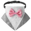 wedding suit dog collar pet saliva towel dog wedding triangle scarf - Grey white triangular scarf collar suit - L