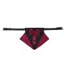 wedding suit dog collar pet saliva towel dog wedding triangle scarf - Red and black triangle scarf collar set - L