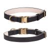 Leather dog collar; Leather Dog Collar Soft Padded Breathable Adjustable Tactical Pet Collar with Durable Metal Buckle for Small Medium Large Dogs - L