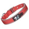 Pet dog collar; diving cloth reflective nylon collar; medium and large dog collar - Color ribbon: red - S 2.0*(28-38)CM