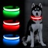 Solar And USB Rechargeable Light Up Pet Collar Waterproof LED Dog & Cat Collars For Night Walking - Blue - L