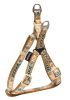 Touchdog 'Caliber' Designer Embroidered Fashion Pet Dog Leash And Harness Combination - Brown Pattern - Medium