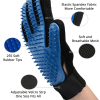 Pet Hair Deshedding Brush Comb Glove For Pet Dog Cleaning Massage Glove - Black & Blue - Right