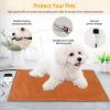 Pet Heating Pad Waterproof Electric Heating Mat Warming Blanket with 9 Heating Modes - Brown - US