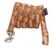 Touchdog 'Caliber' Designer Embroidered Fashion Pet Dog Leash And Collar Combination - Brown Pattern - Small