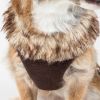 Pet Life Luxe 'Furracious' 2-In-1 Mesh Reversed Adjustable Dog Harness-Leash W/ Removable Fur Collar - Brown - Large