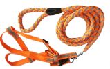 Reflective Stitched Easy Tension Adjustable 2-in-1 Dog Leash and Harness - Small