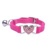 Pet Collar Adjustable Soft Collar With Bell For Dogs Kitten Cats - Rose Red - one-size