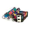 Dog Print Adjustable Collar; suitable For Large & Small Dogs - Royal Blue - L