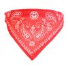 Adjustable Bandana Leather Pet Collar Triangle Scarf - Red - M