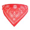 Adjustable Bandana Leather Pet Collar Triangle Scarf - Red - S